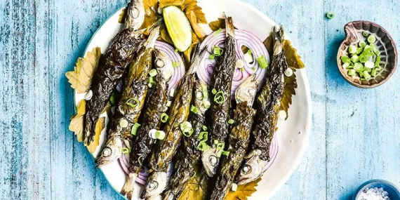 Asma yaprağında mezgit