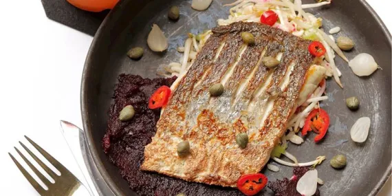 Esmer pirinçli, pancar levrek