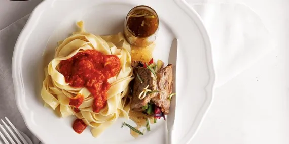 Sebzeli biftek buketi & Köz sebze soslu fettuccine