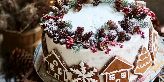 Zencefilli kurabiyeli kış pastası