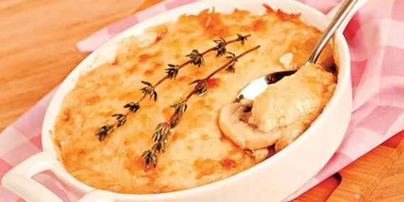 Fırında beşamel soslu mantar