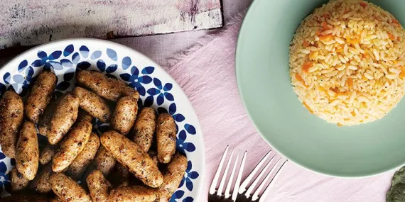 Havuçlu pilav ile sömelek köfte