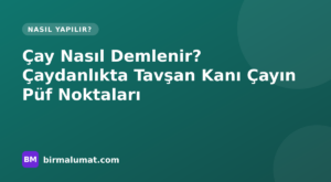 Çay Nasıl Demlenir? Çaydanlıkta Tavşan Kanı Çayın Püf Noktaları