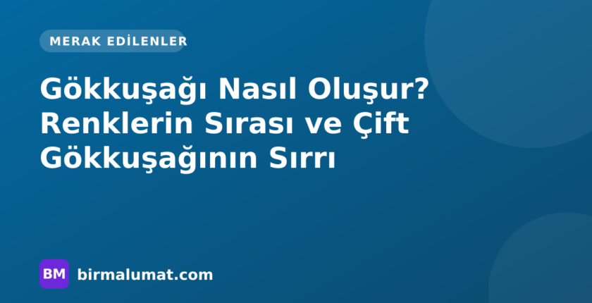 Gökkuşağı Nasıl Oluşur? Renklerin Sırası ve Çift Gökkuşağının Sırrı