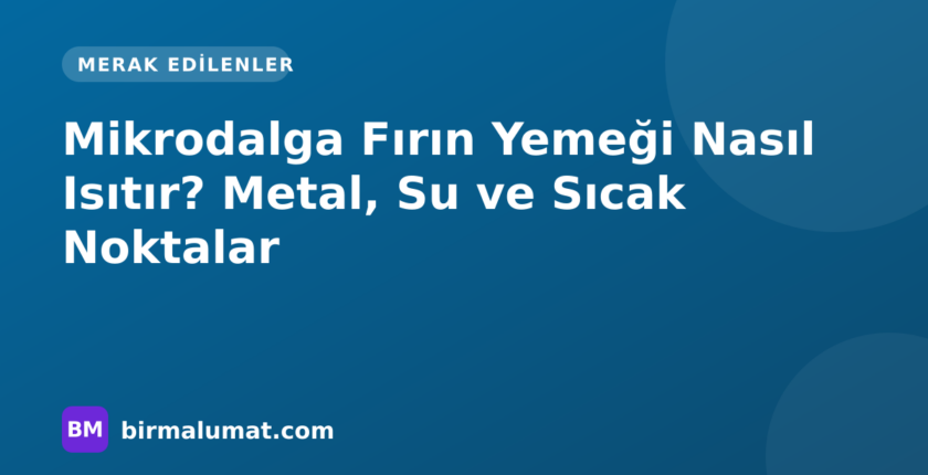 Mikrodalga Fırın Yemeği Nasıl Isıtır? Metal, Su ve Sıcak Noktalar